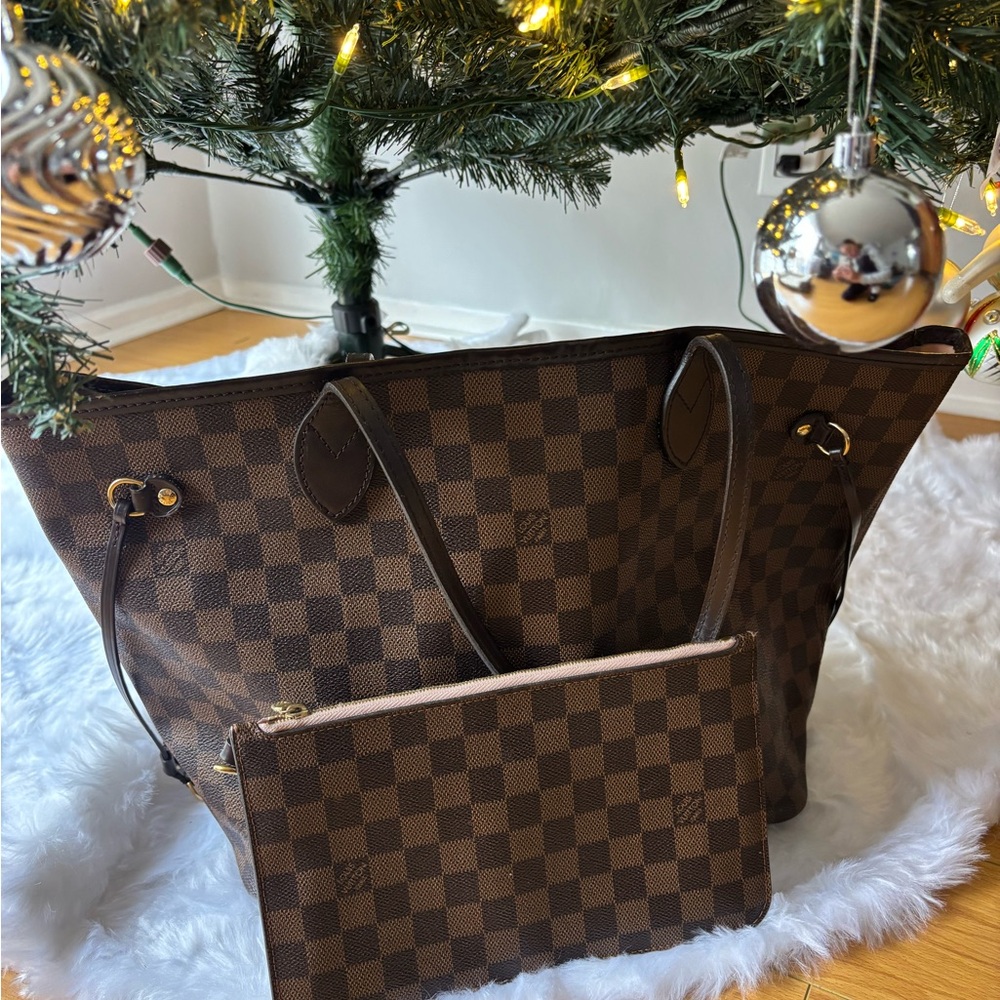 Louis Vuitton Neverfull MM, Damier Ebene, Rose Ballerine